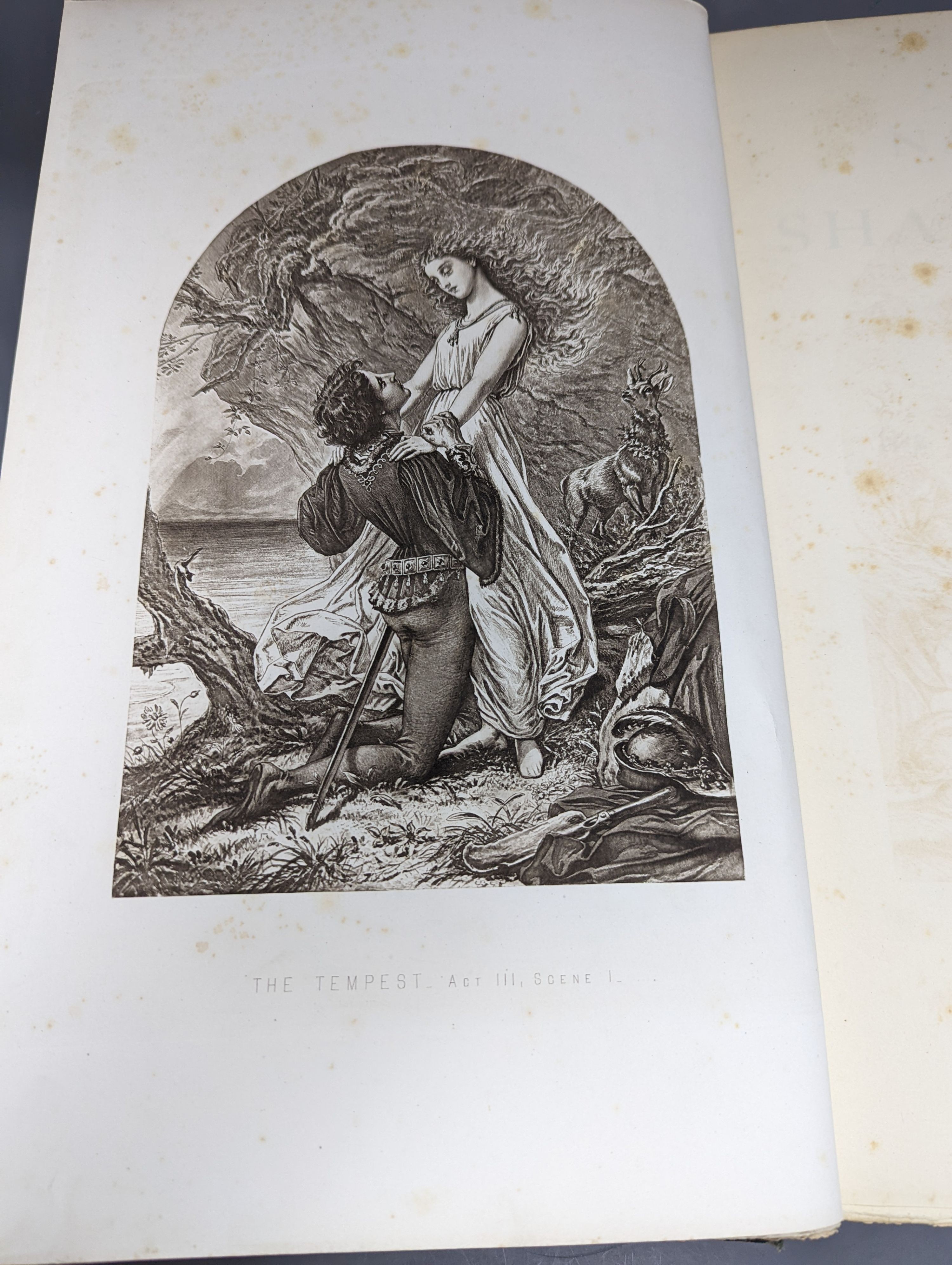 Shakespeare, William - The National Shakespeare: a fac-simile of the text of the first folio of 1623 ... num. plates; publisher's green gilt morocco, coloured pictorial inset on upper boards